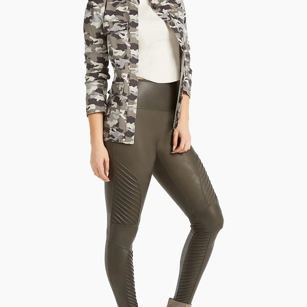 SPANX Olive Moto Leggings size large